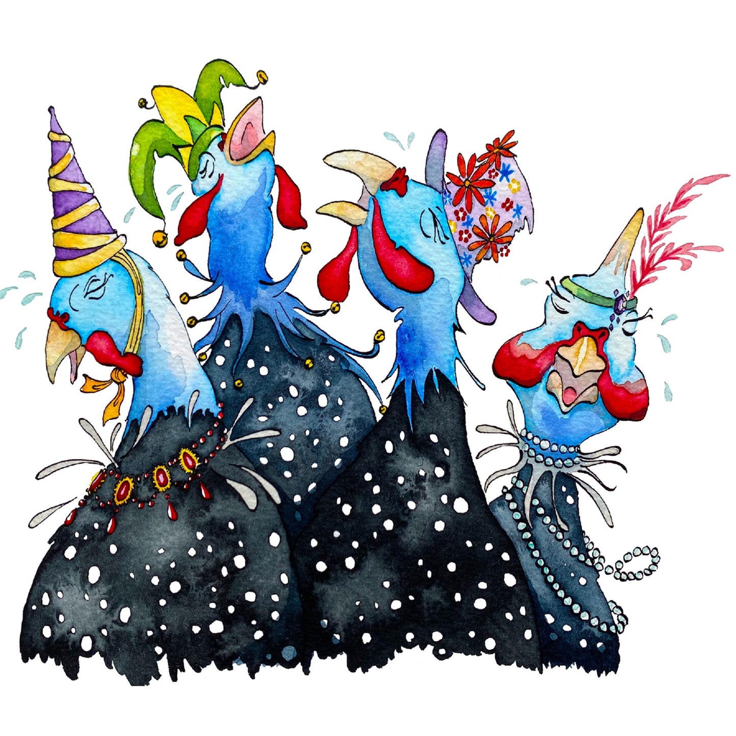 Guinea Fowl Hat Party