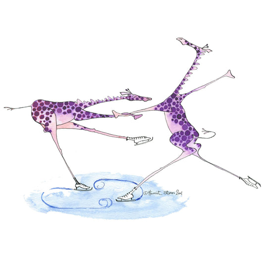 Ice Skating Giraffes